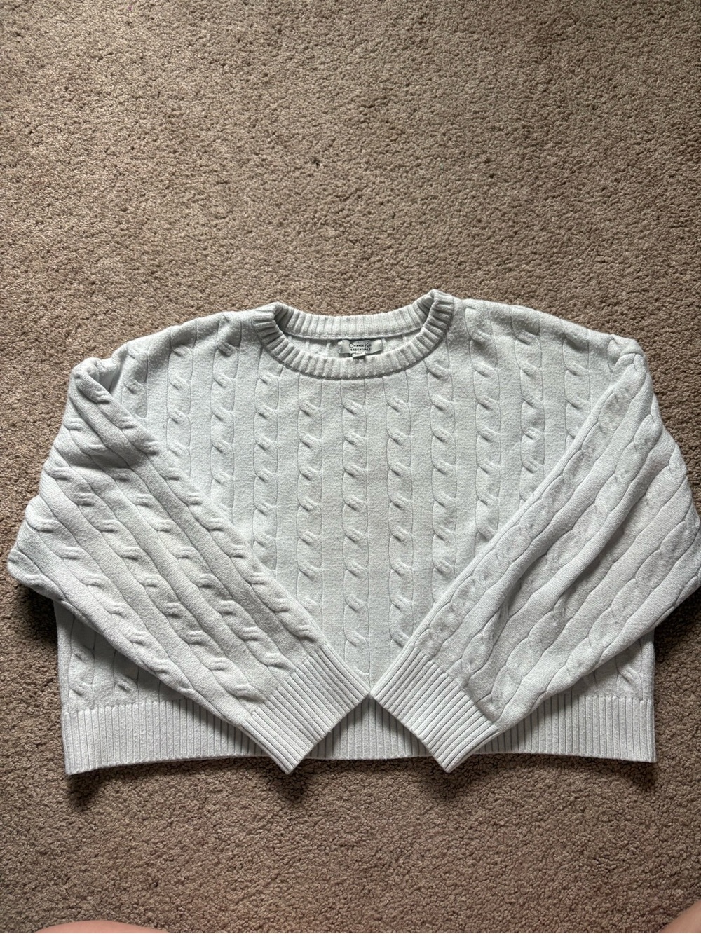 Women's Cream Cable Crewneck Sweater